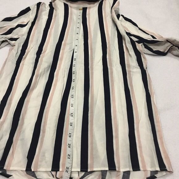 Reitmans Collared Stripe Button Down Front Knotted Blouse 3/4 XXS - Picture 6 of 10